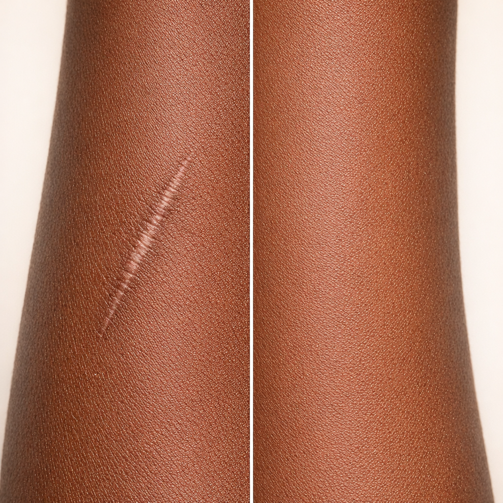 Scars before and after