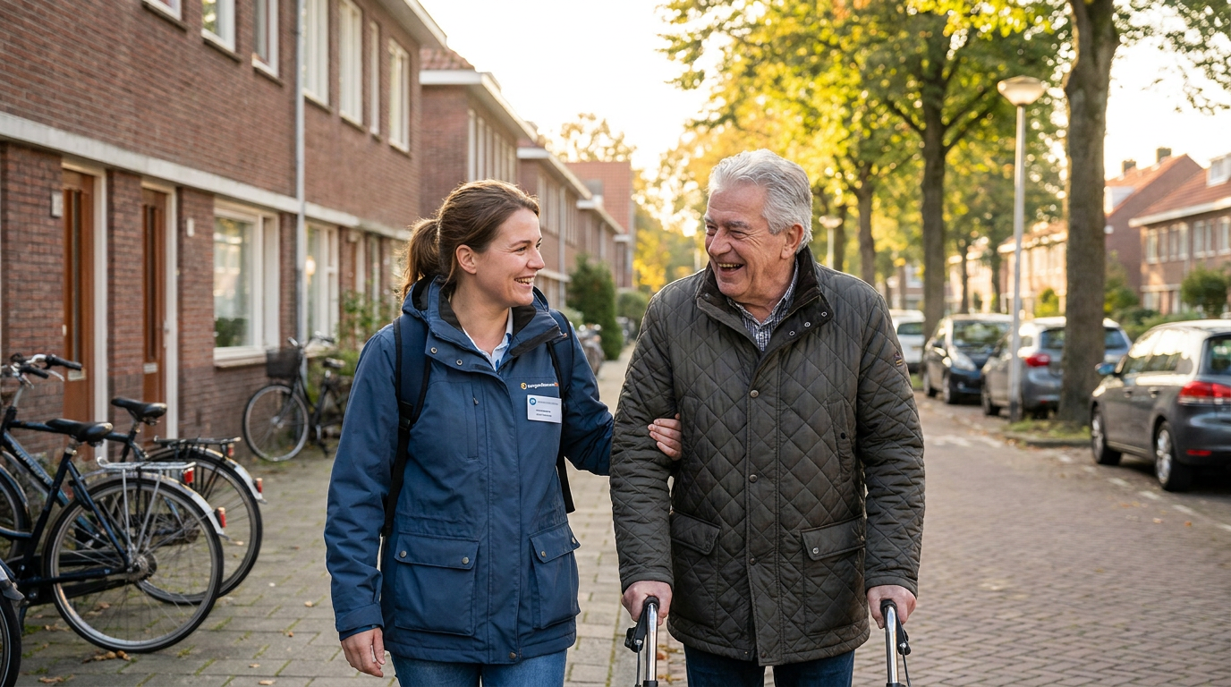 Begeleider in gesprek met gezin