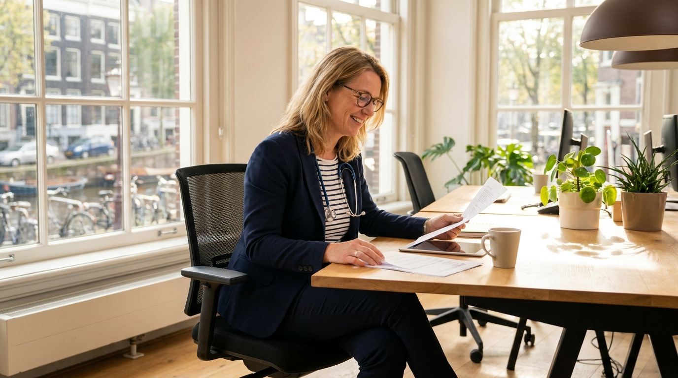 Professional aan het werk