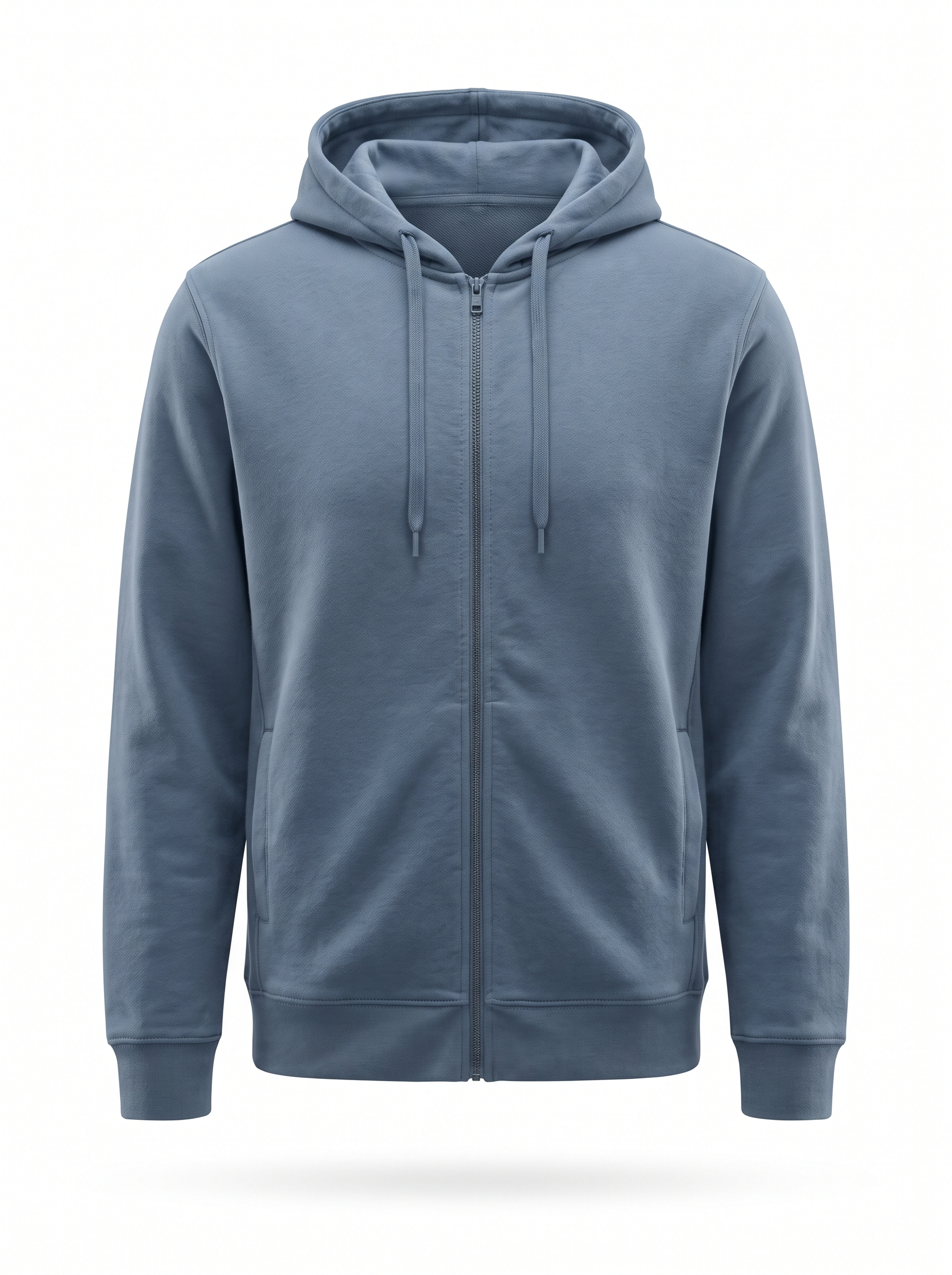 Zip-Through Hoodie — Slate Blue