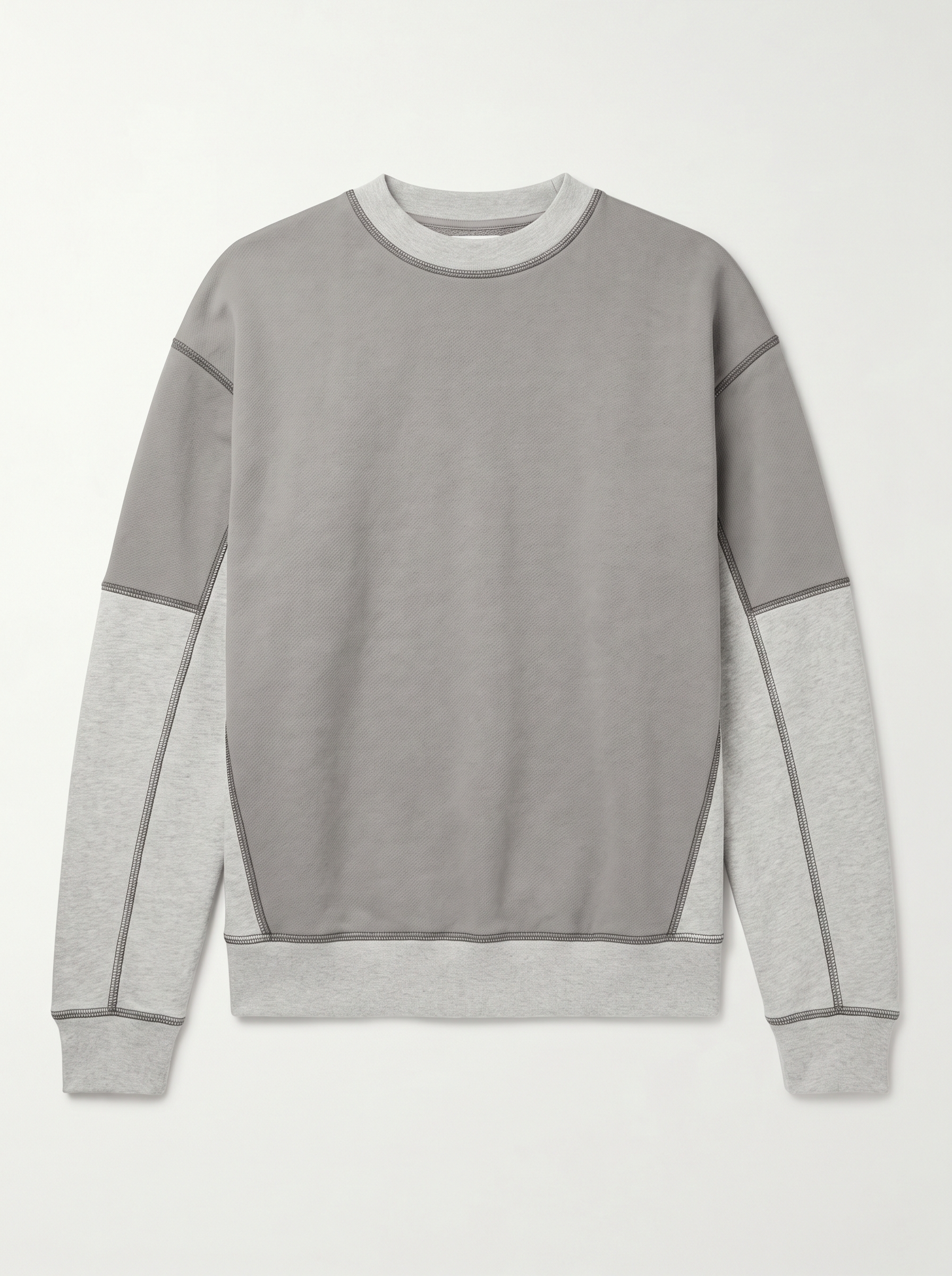 Panel Crewneck — Cement / Ash