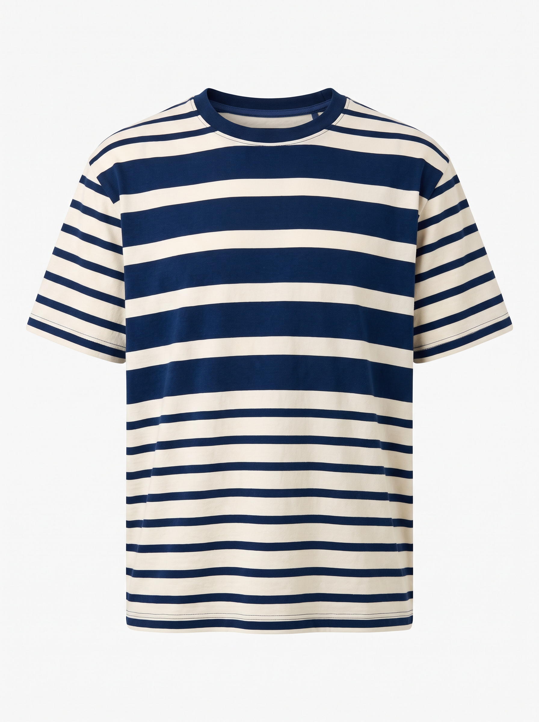 Striped Tee — Navy / Ecru