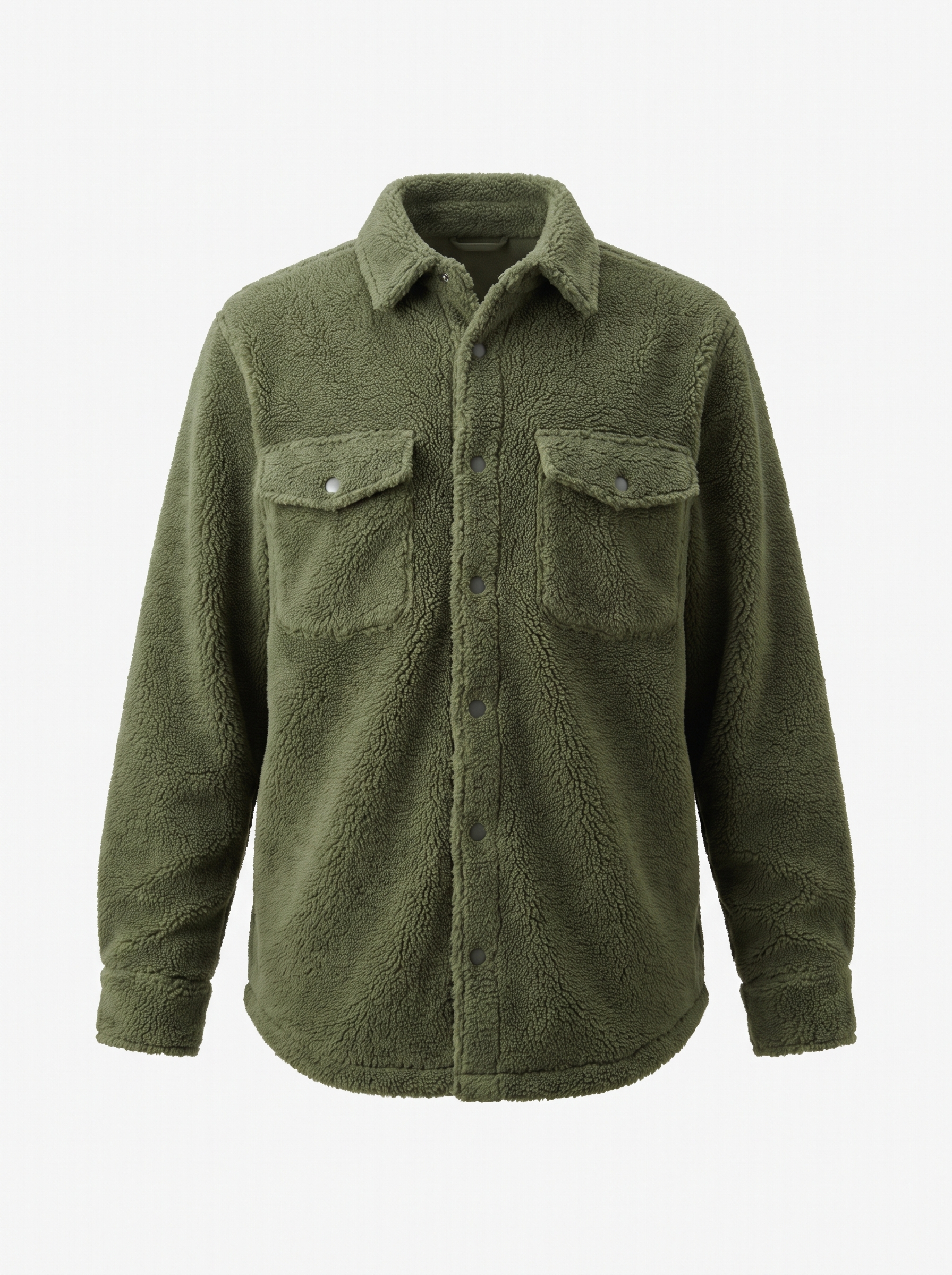 Fleece Overshirt — Moss Green