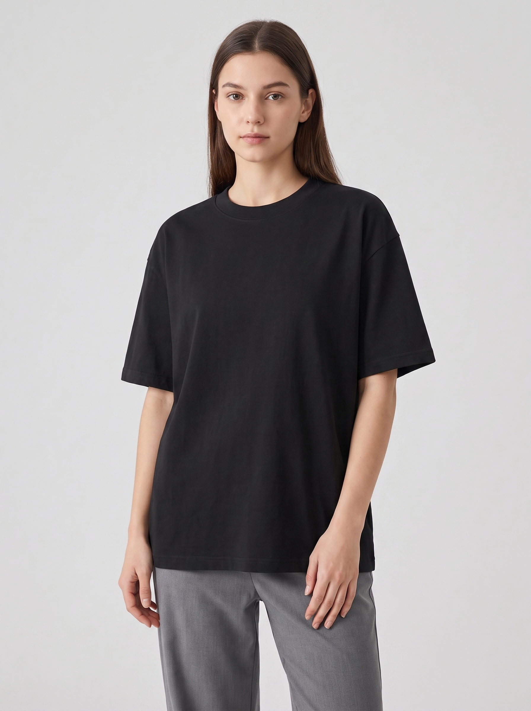 Staple Tee — Jet Black — On model