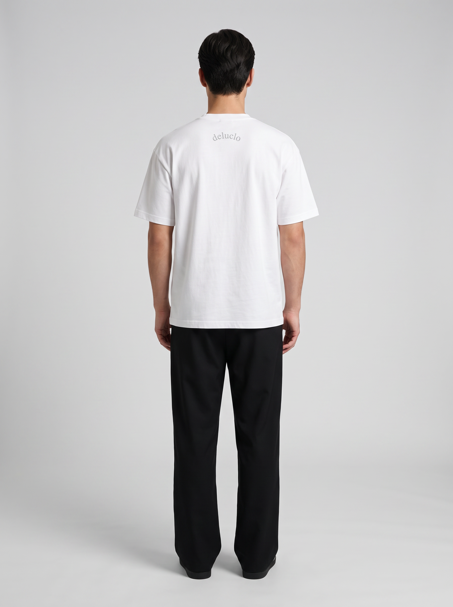 Arc Graphic Tee — Optic White — On model