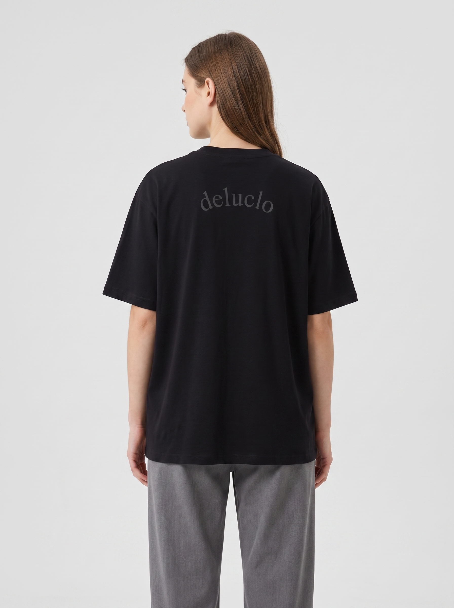 Arc Graphic Tee — Jet Black — On model