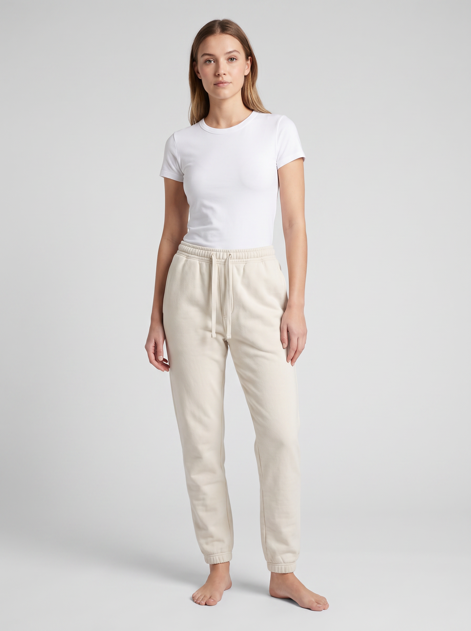 Core Jogger — Bone — On model