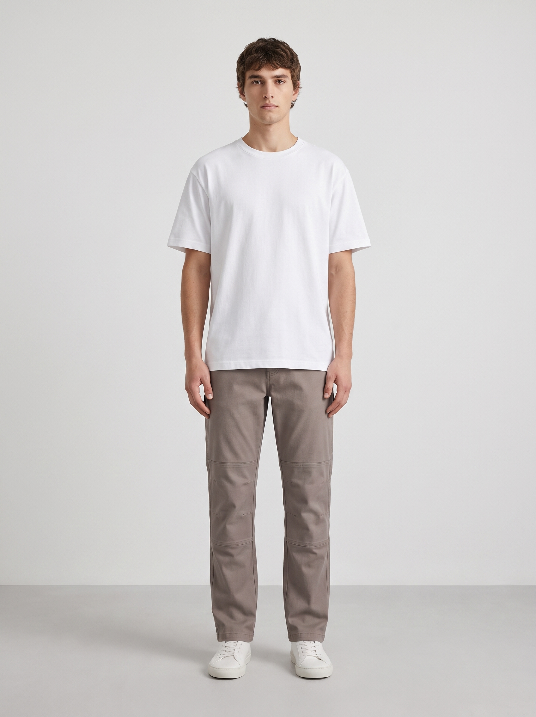 Utility Pant — Taupe — On model