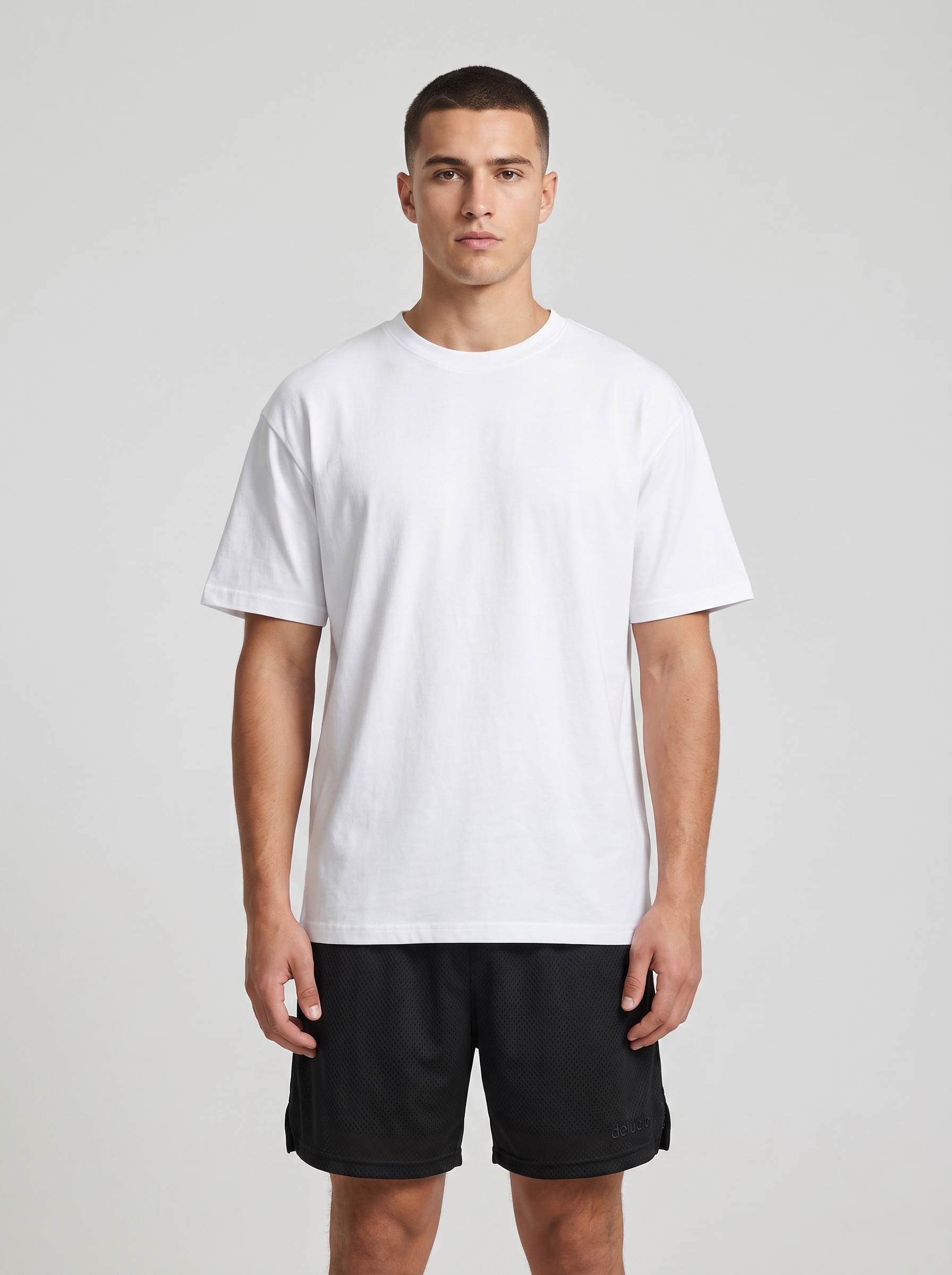 Mesh Short — Jet Black — On model