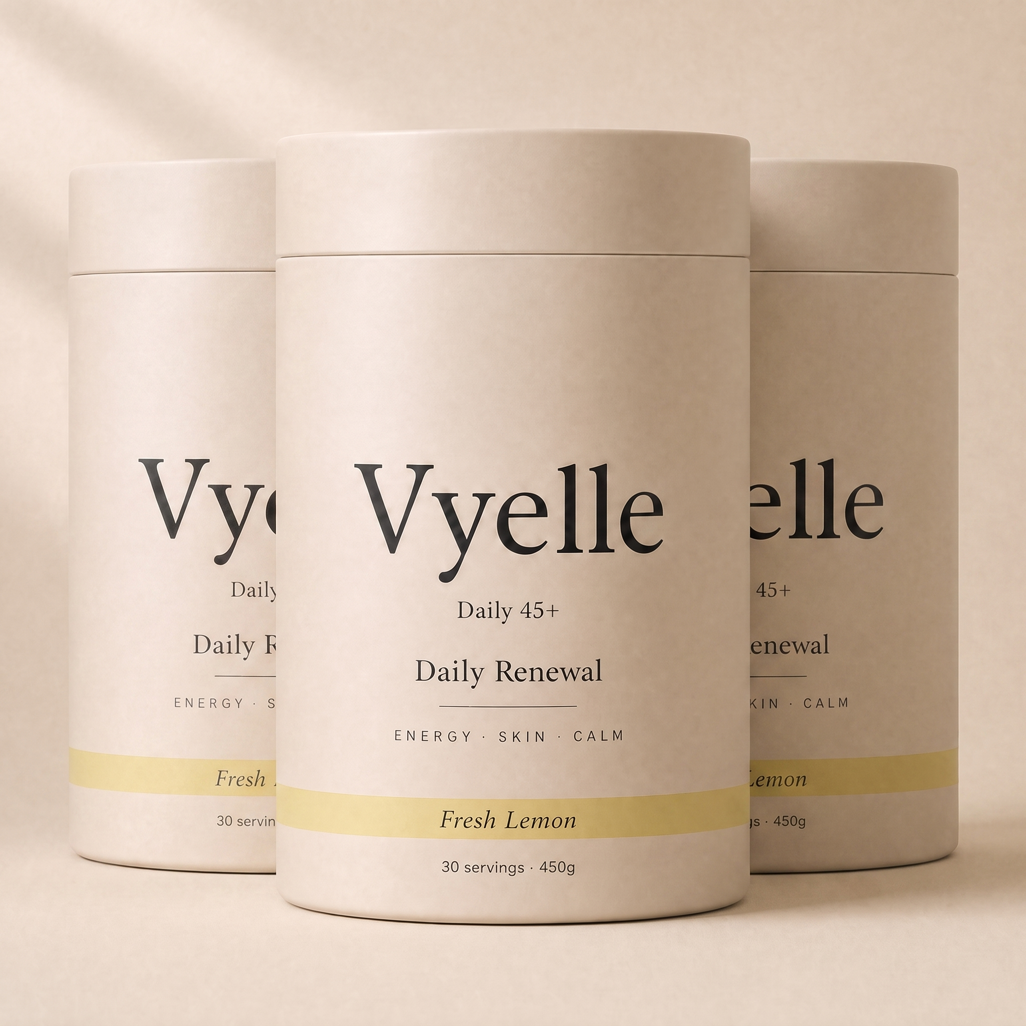 Vyelle Daily Renewal, three jars