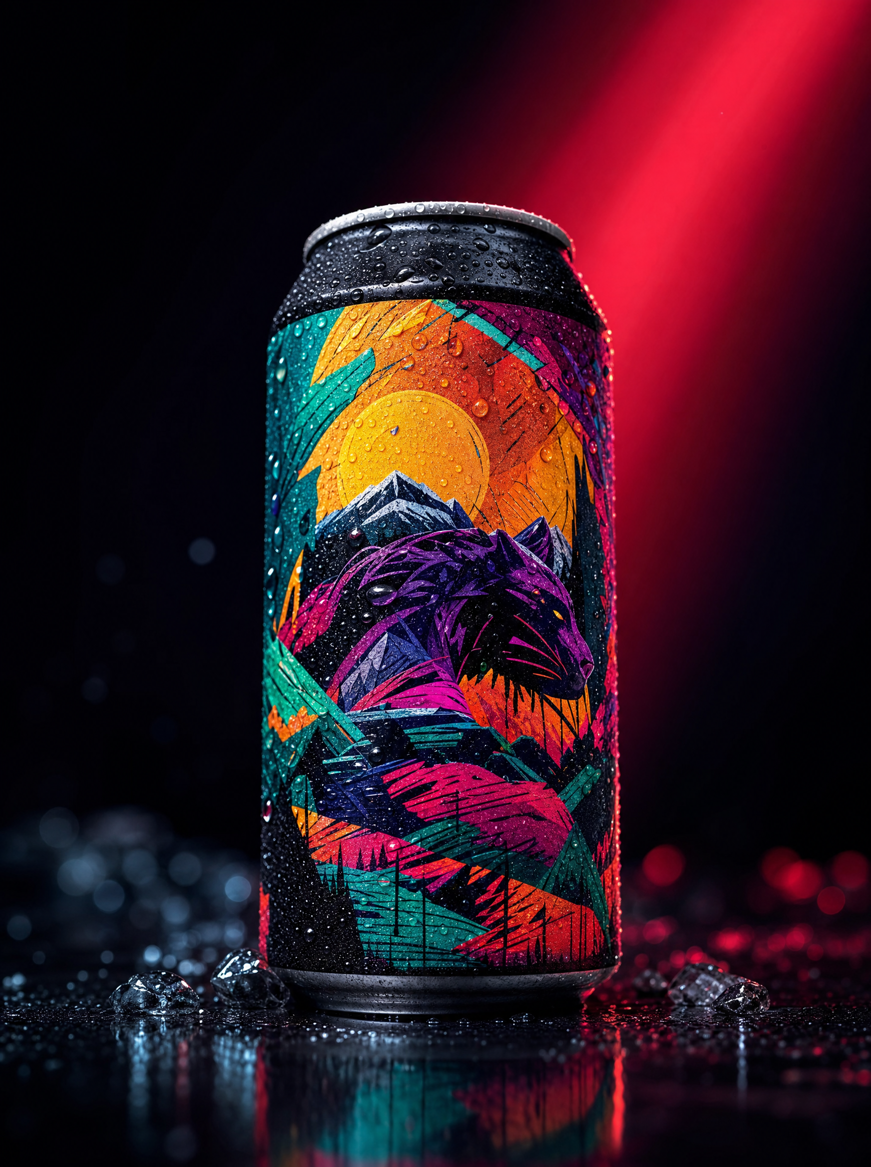 Craft beverage can in vivid color