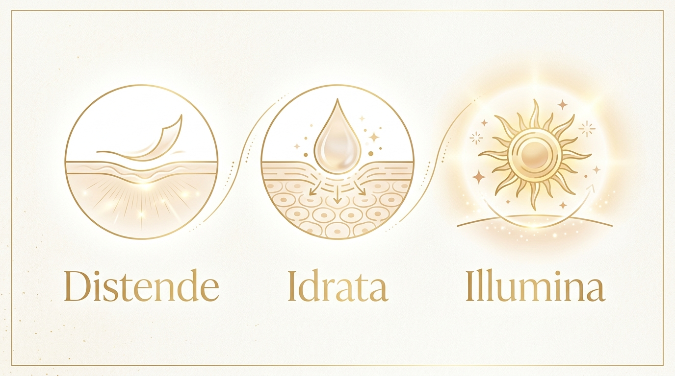 Come agisce ESOSOMI+: distende, idrata, illumina
