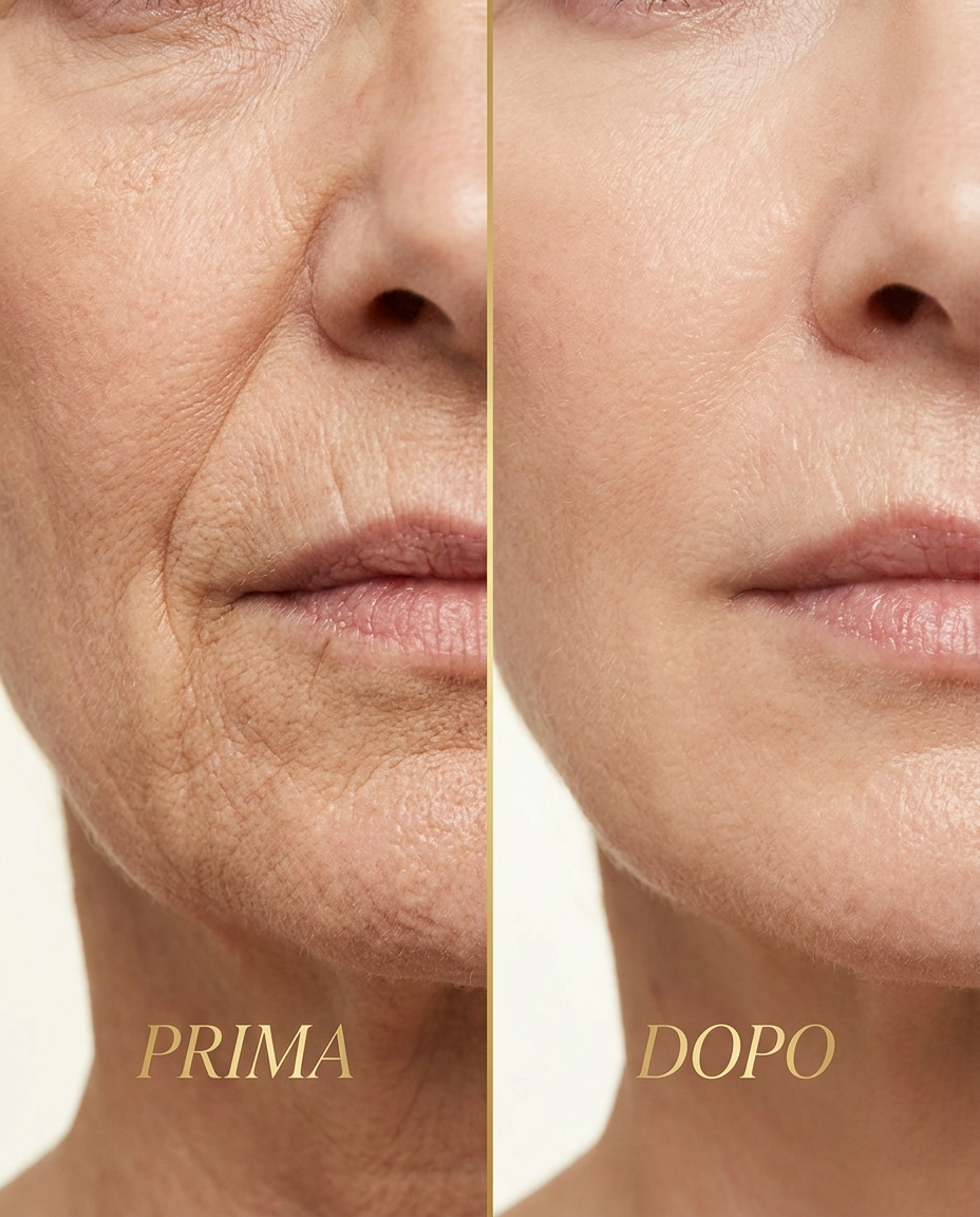 Prima e dopo rughe naso-labiali