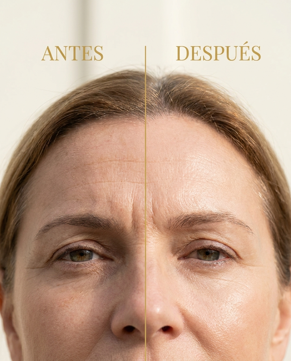 Antes y después arrugas fronte
