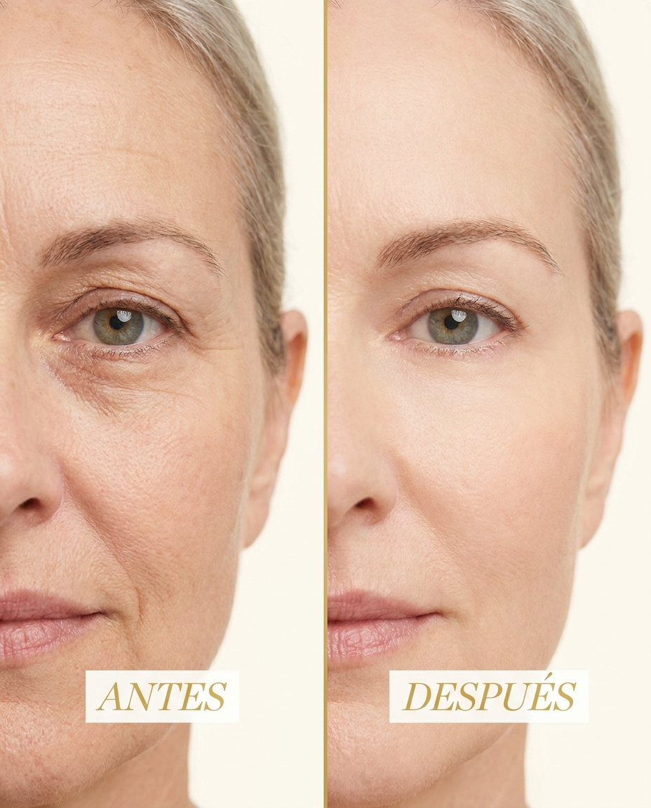 Antes y después contorno occhi