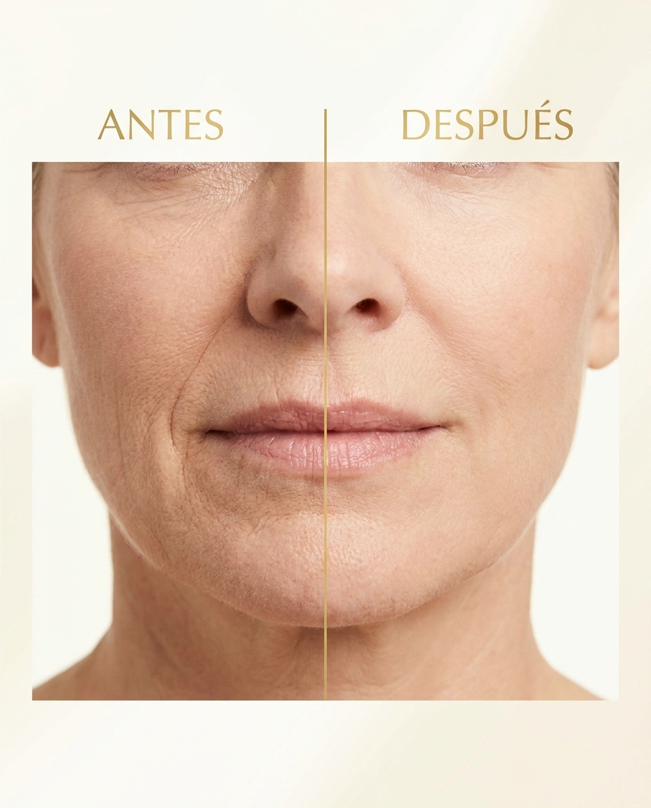 Antes y después arrugas naso-labiali