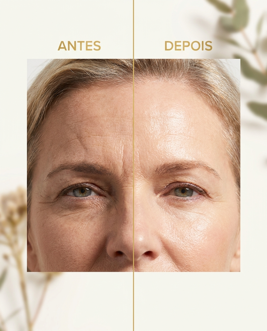 Antes e depois rugas testa