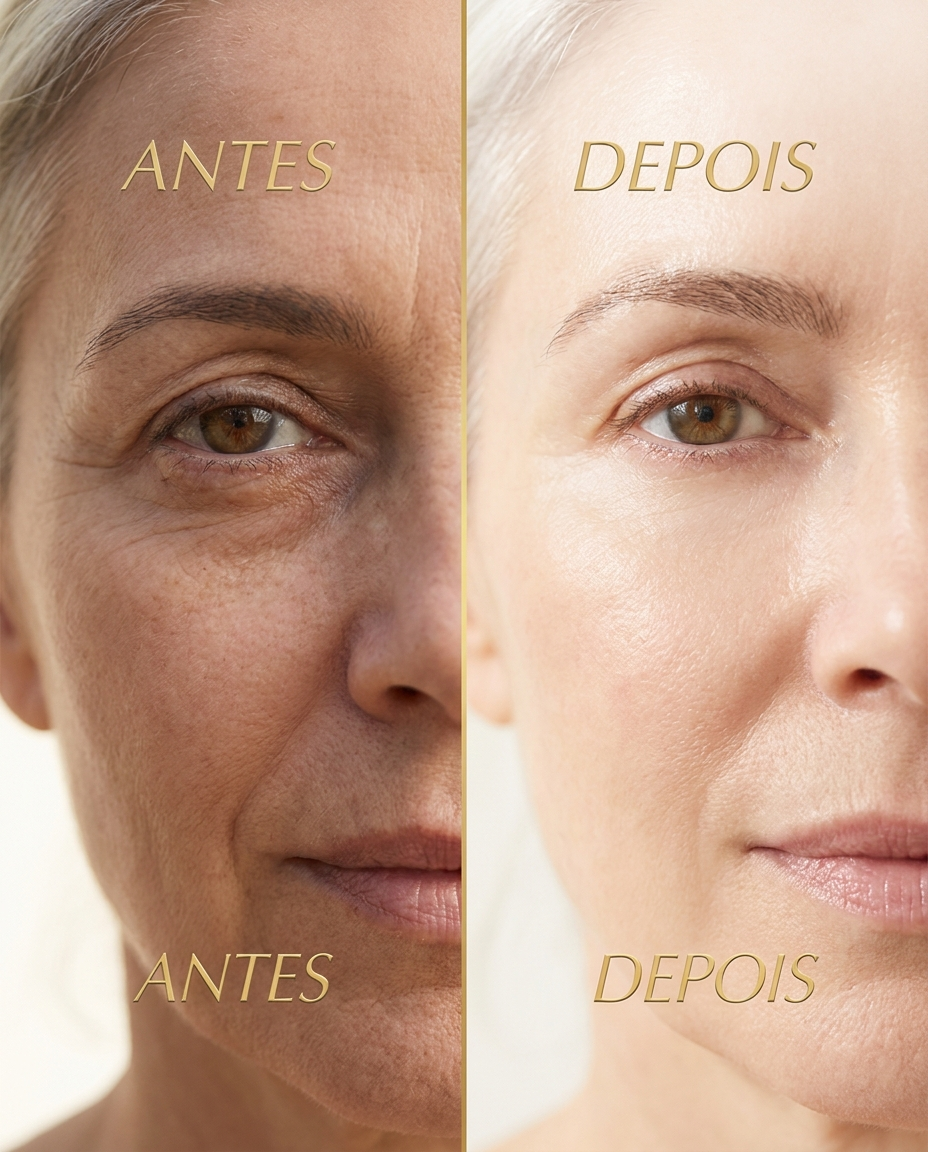 Antes e depois contorno dos olhos