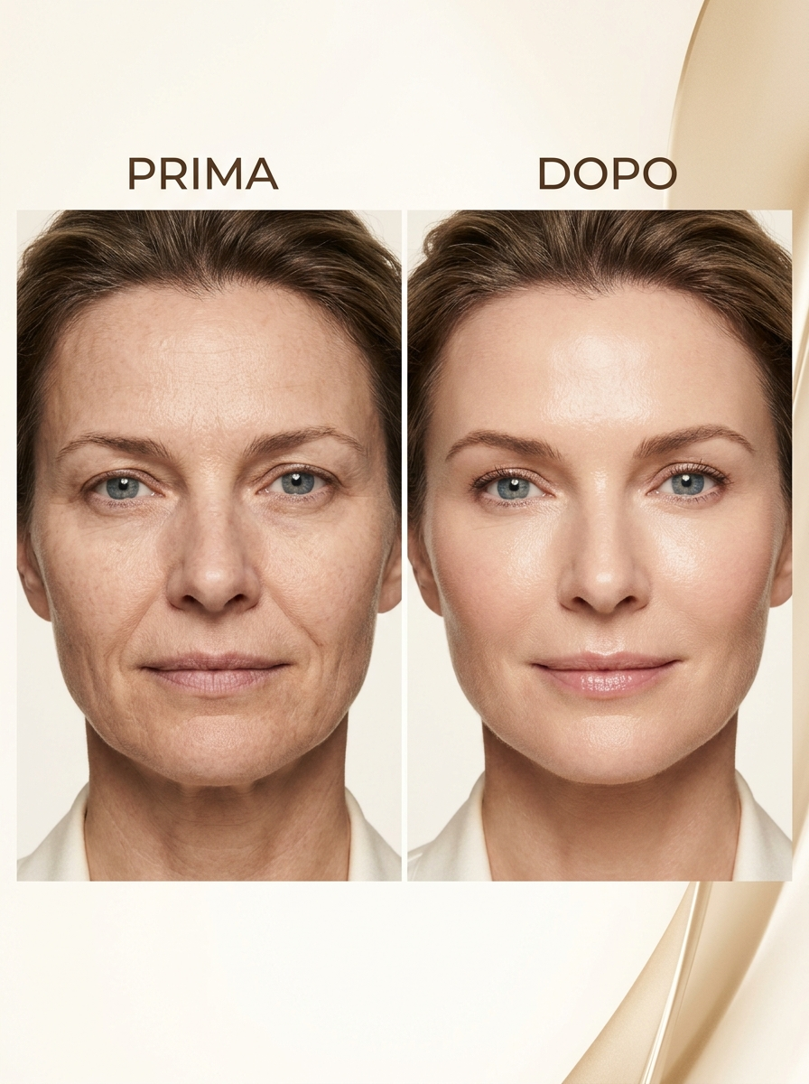 Prima e dopo rughe naso-labiali