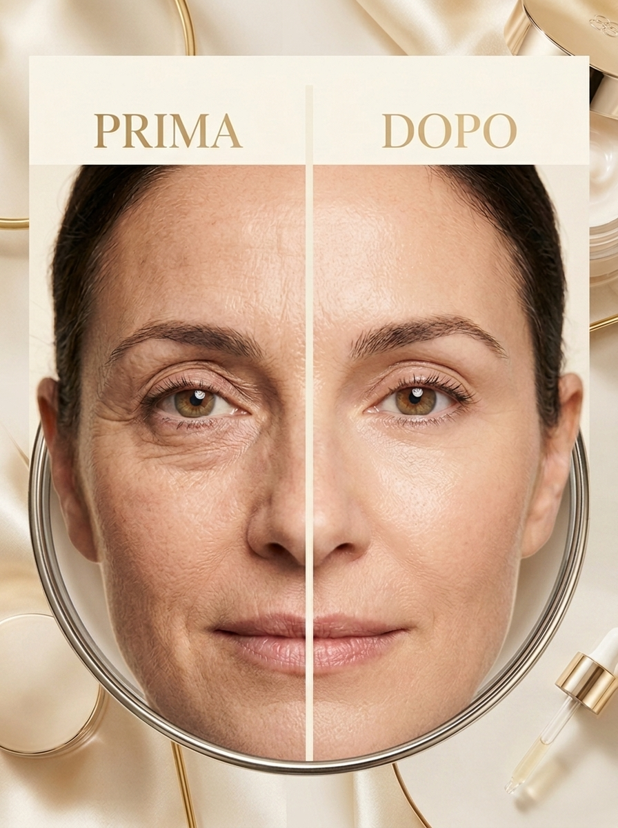 Prima e dopo contorno occhi