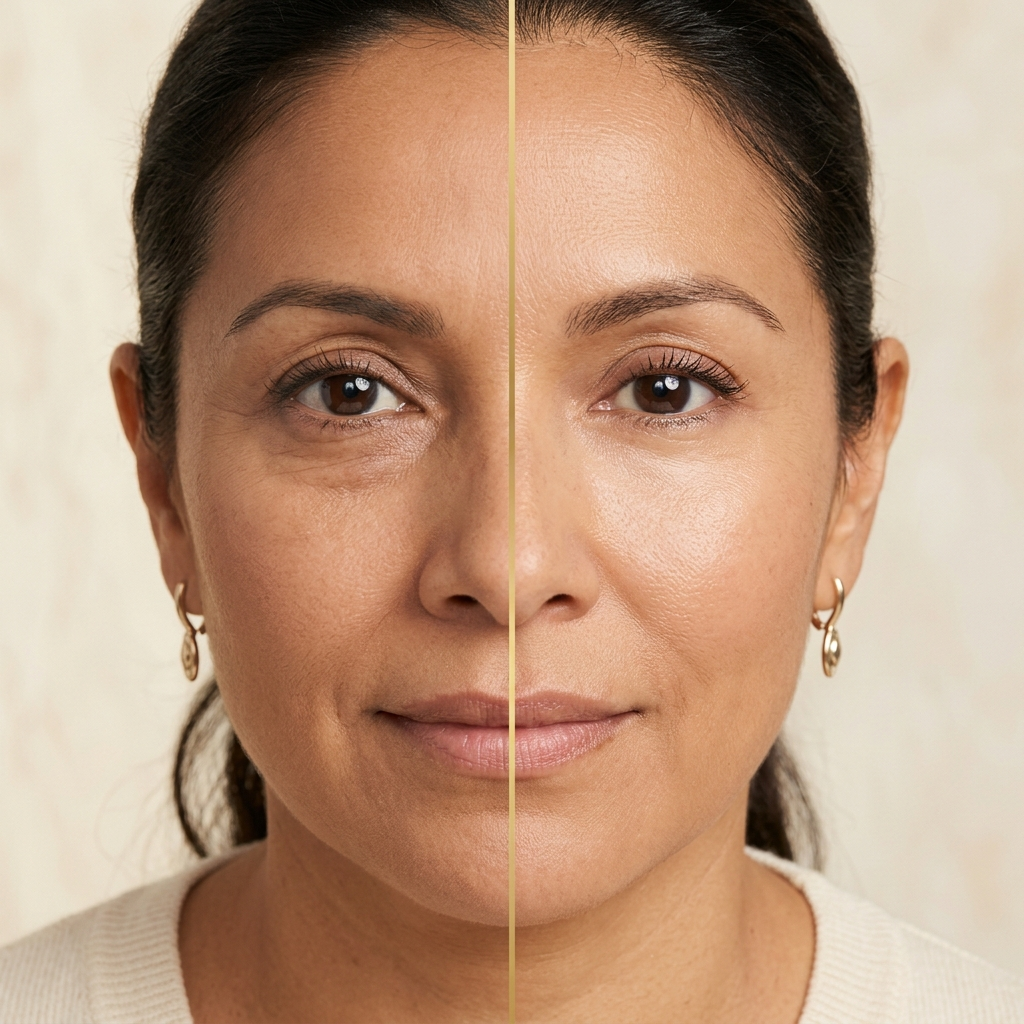 Antes y después contorno de ojos