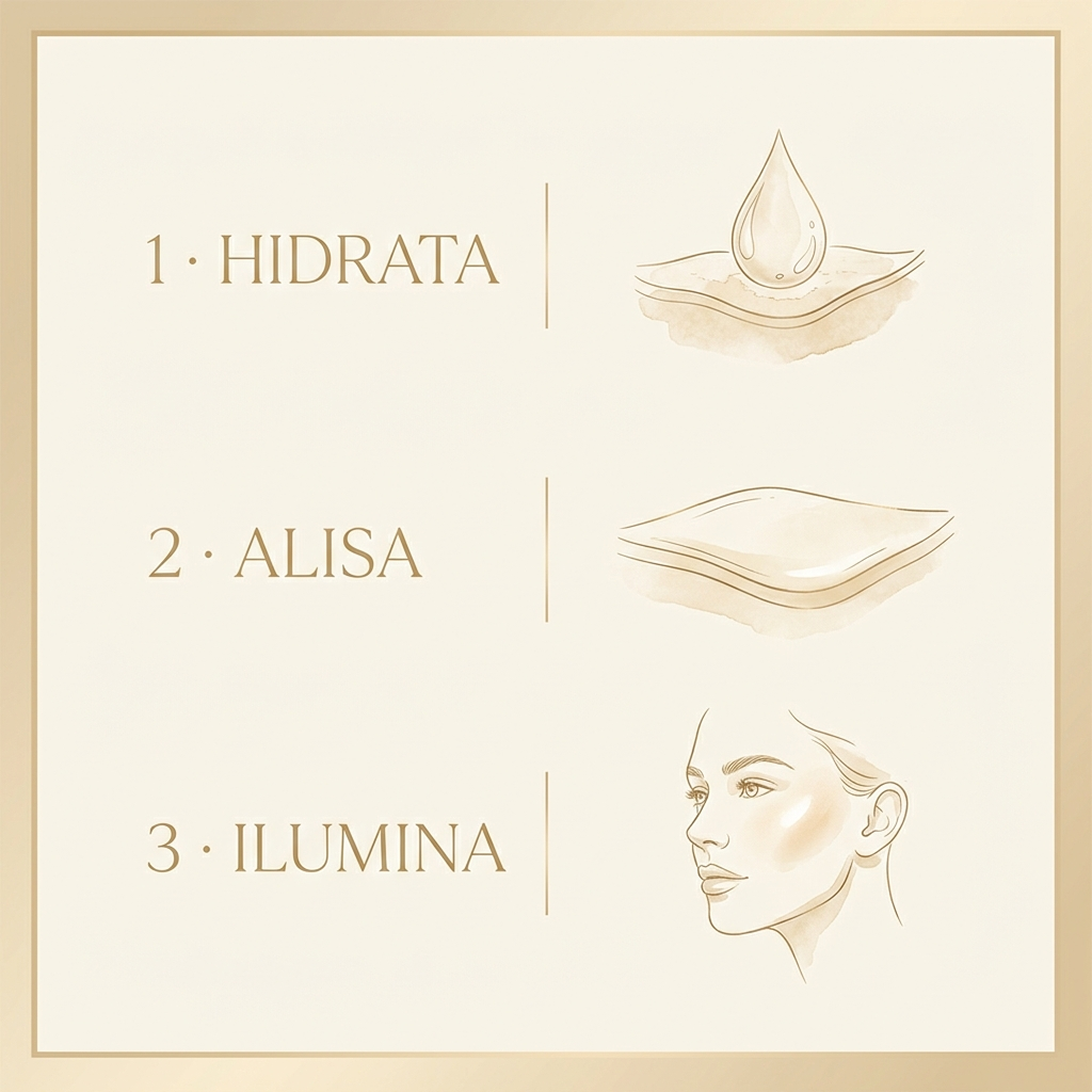 Cómo actúa Liftox en 3 pasos: hidrata, alisa, ilumina