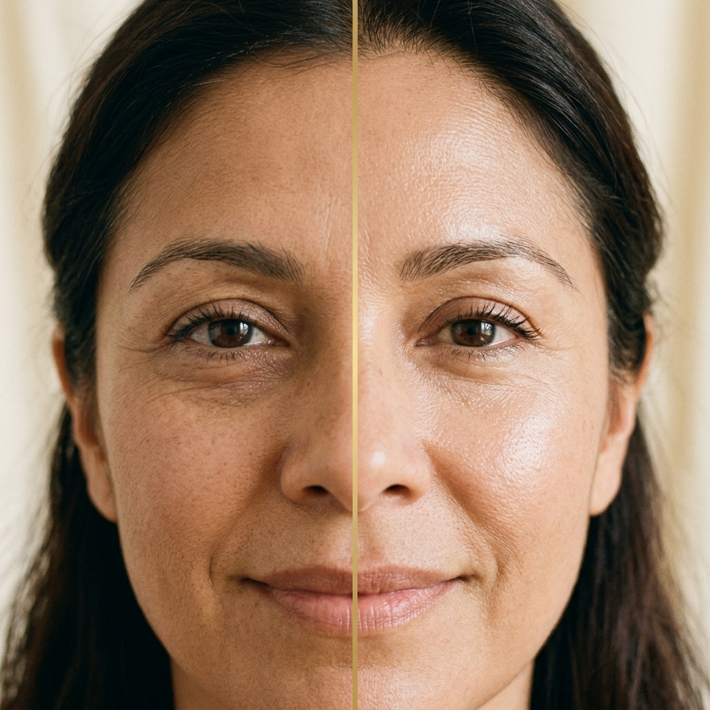 Antes y después contorno de ojos