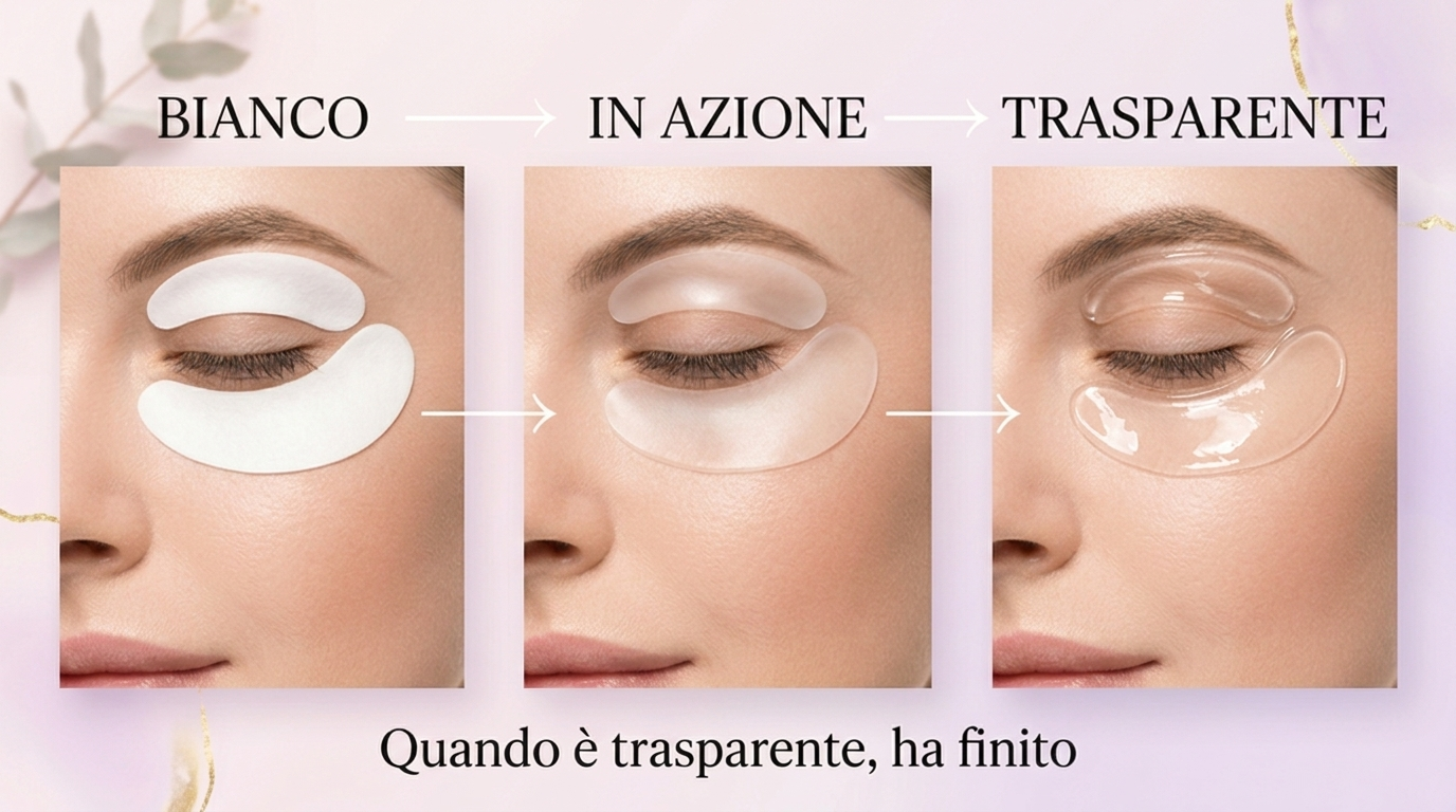 Le tre fasi del patch: bianco, in azione, trasparente