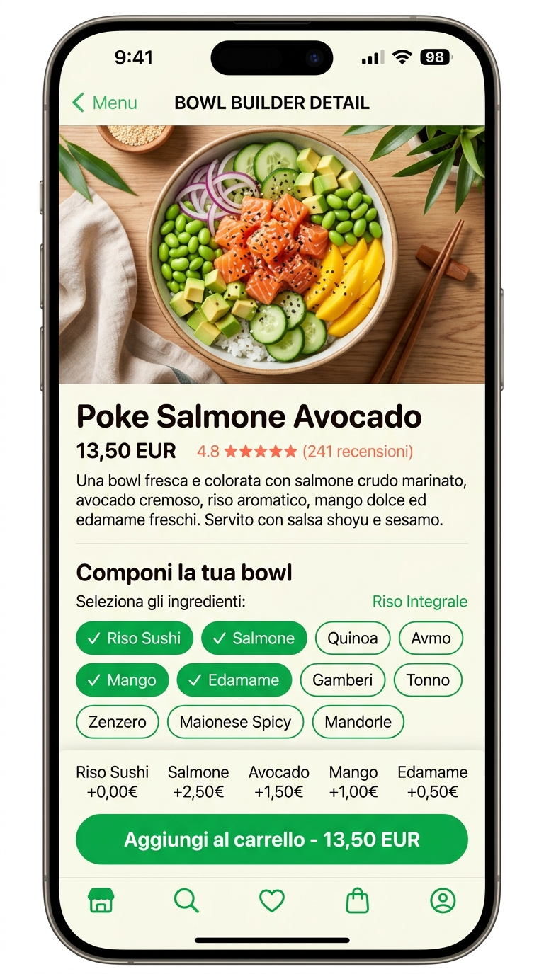 Verde Poke Bar — Dettaglio poke