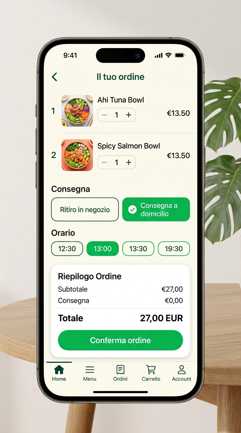 Verde Poke Bar — Ordine