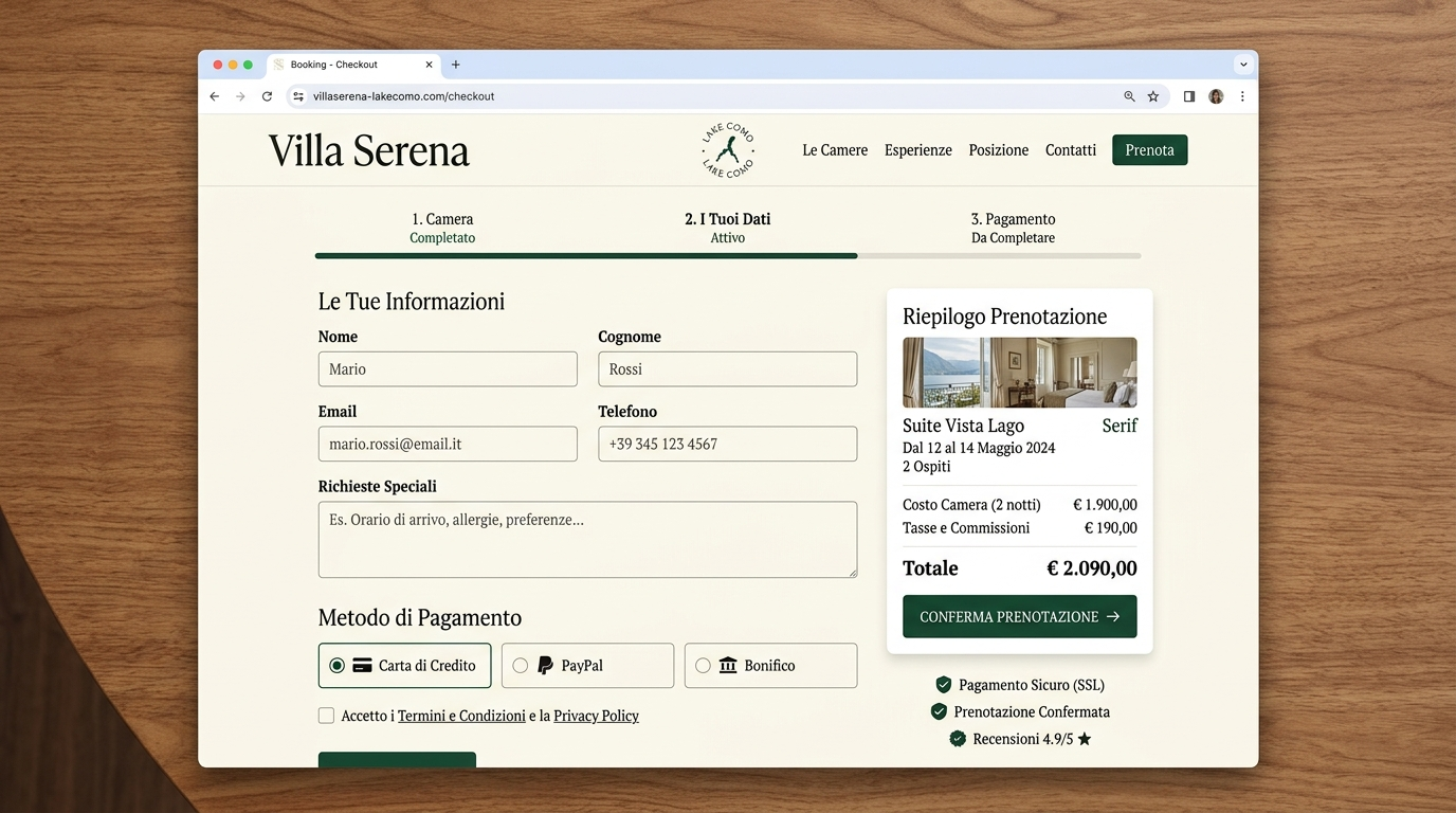 Villa Serena — Prenotazione