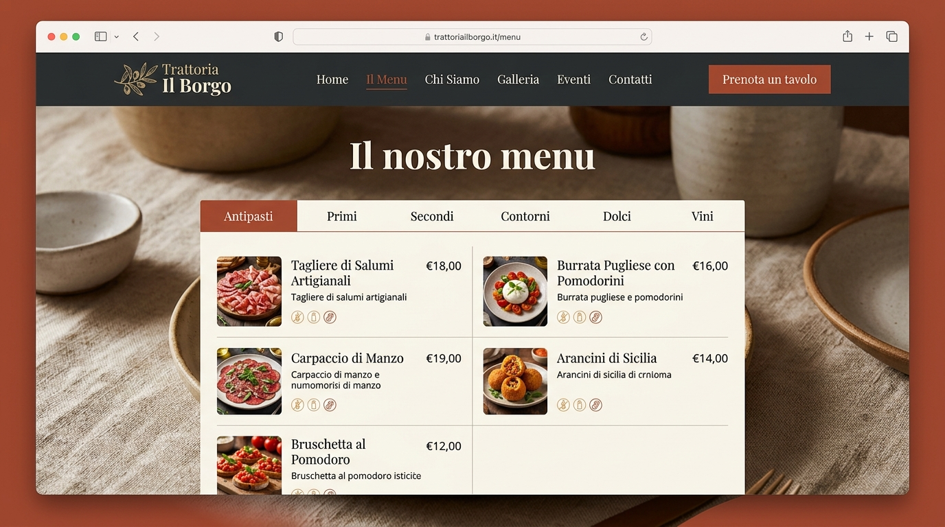 Trattoria Il Borgo — Menu