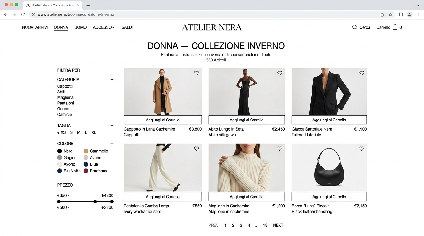 Atelier Nera — Catalogo