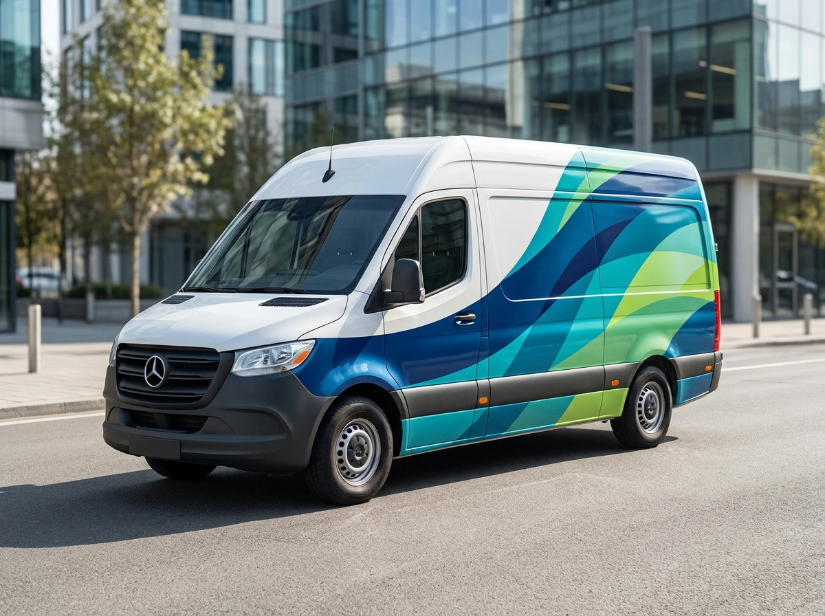 Gewrapte bedrijfsbus van United Lease