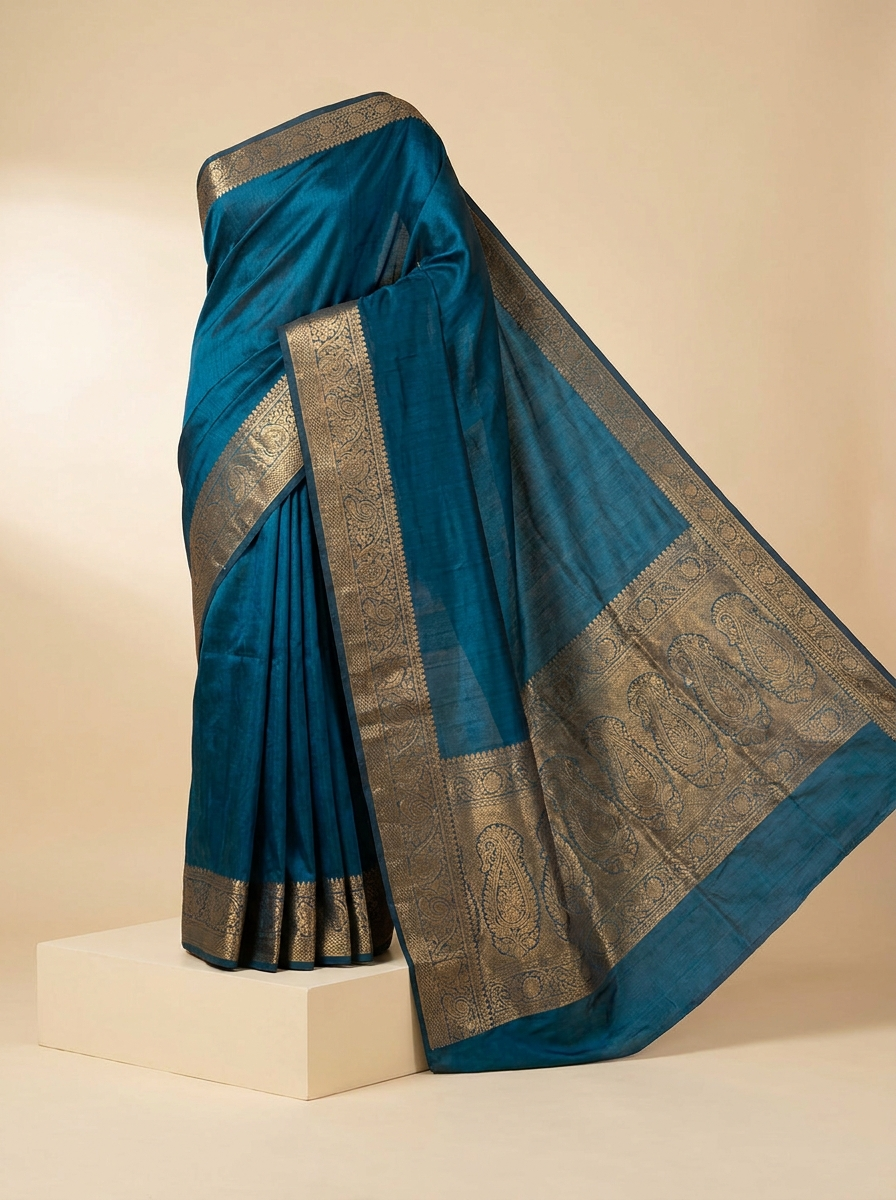 Royal Peacock Kanjeevaram-Style Saree