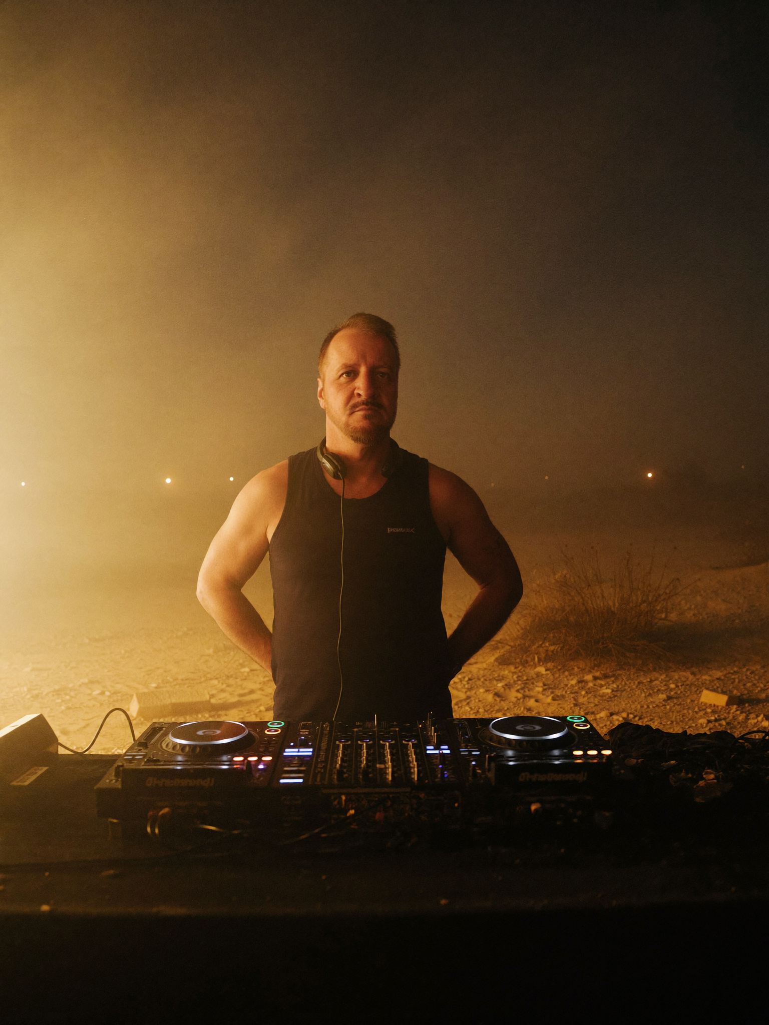 DuneSurfer — DJ behind the decks at desert festival