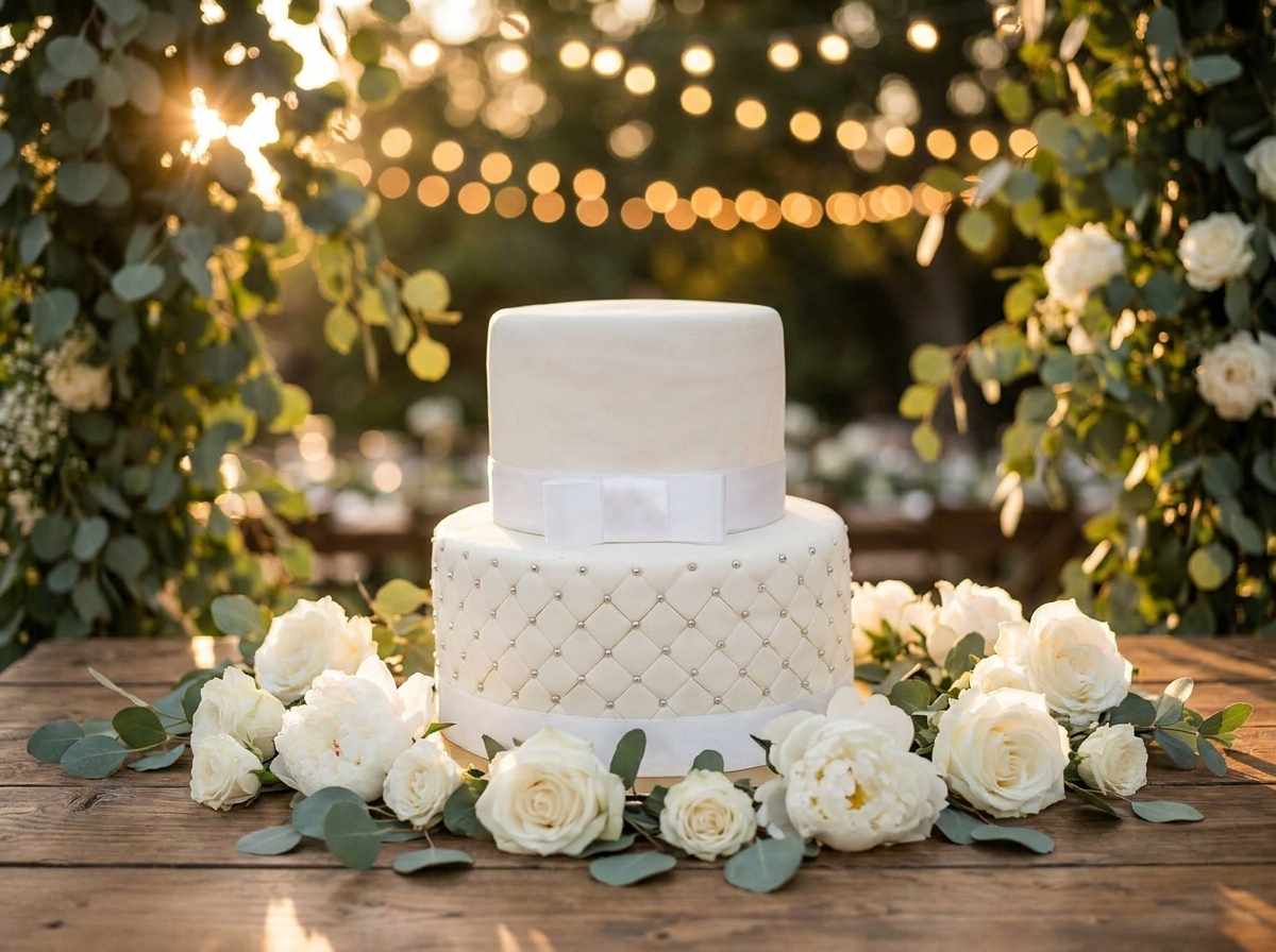 Weiße Hochzeitstorte White Wedding – Lifestyle