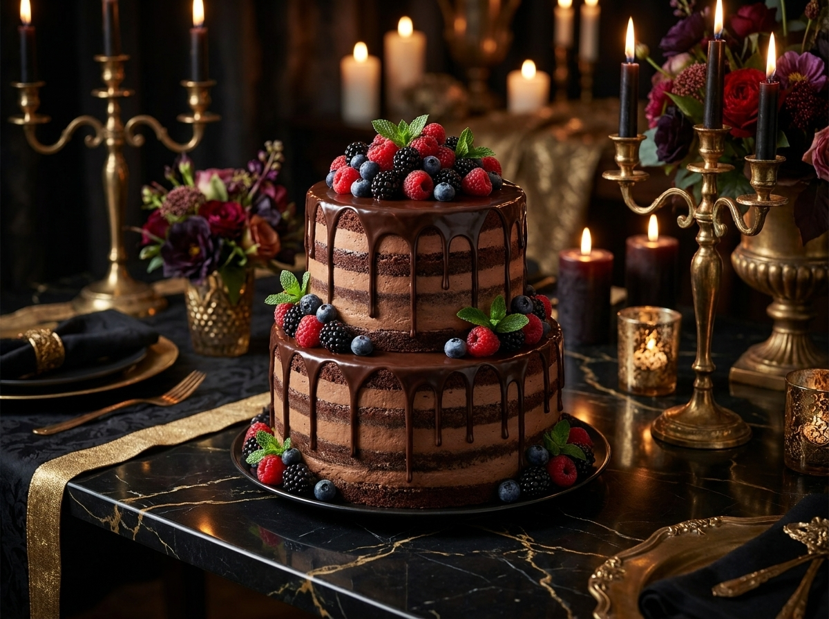 Schokoladiger Naked Cake Hochzeitstorte – Lifestyle