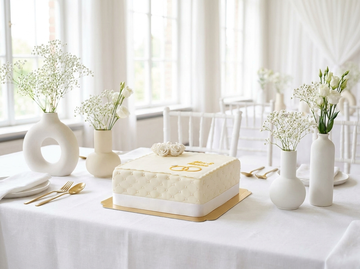 Eckige Deluxe Hochzeitstorte – Lifestyle