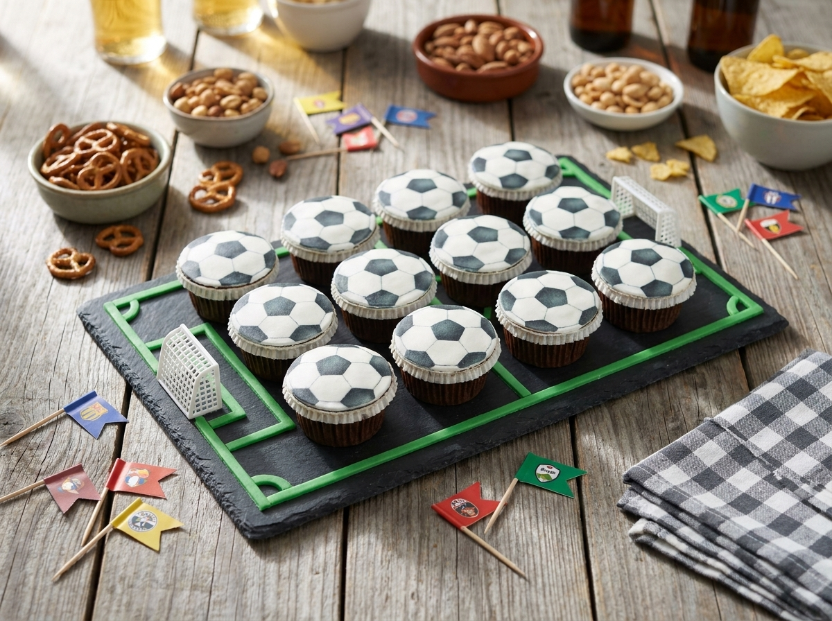 Fußball-Cupcakes, 9 Stück