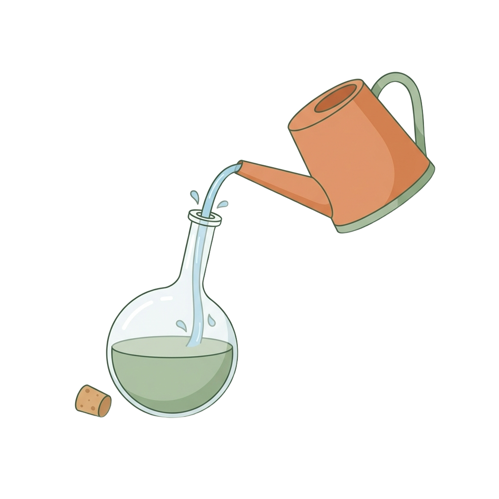 Kugel mit Wasser füllen