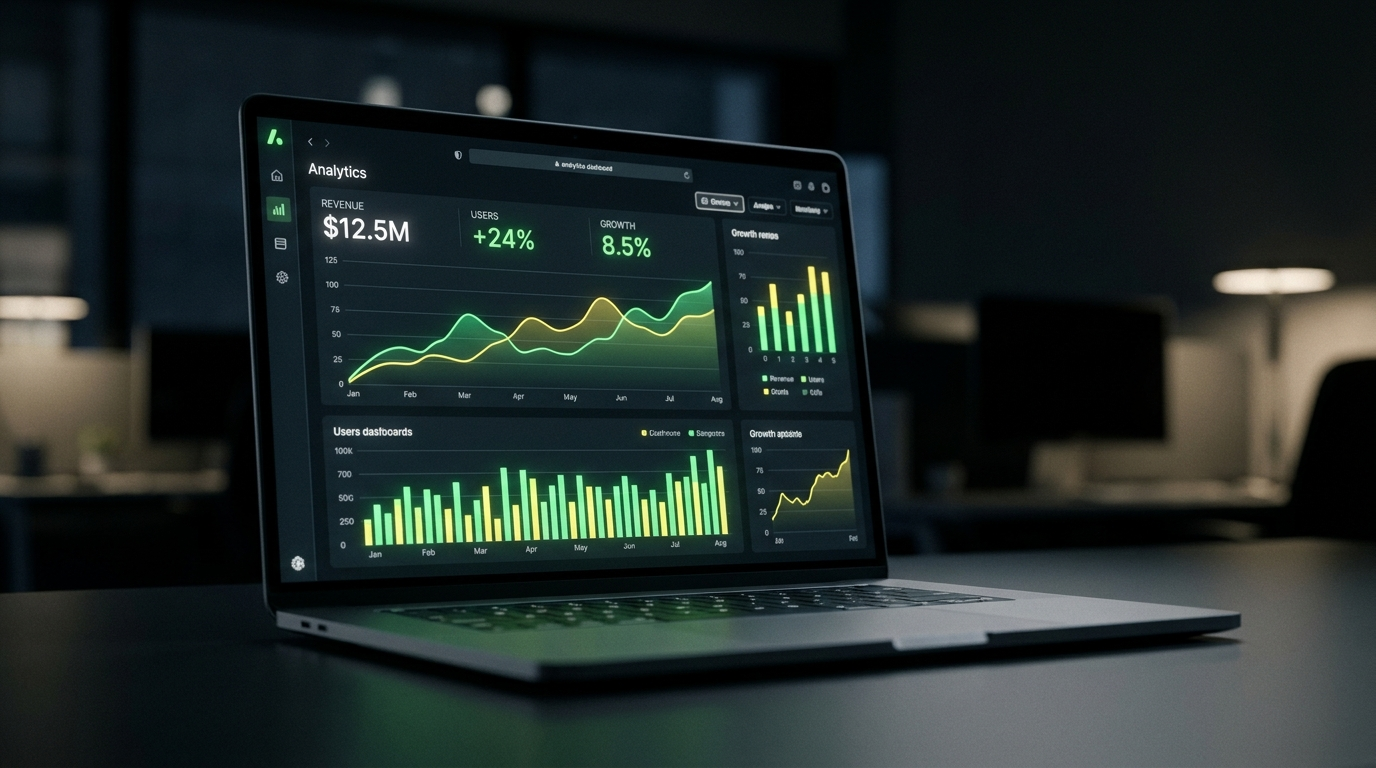 Analytics dashboard with performance metrics