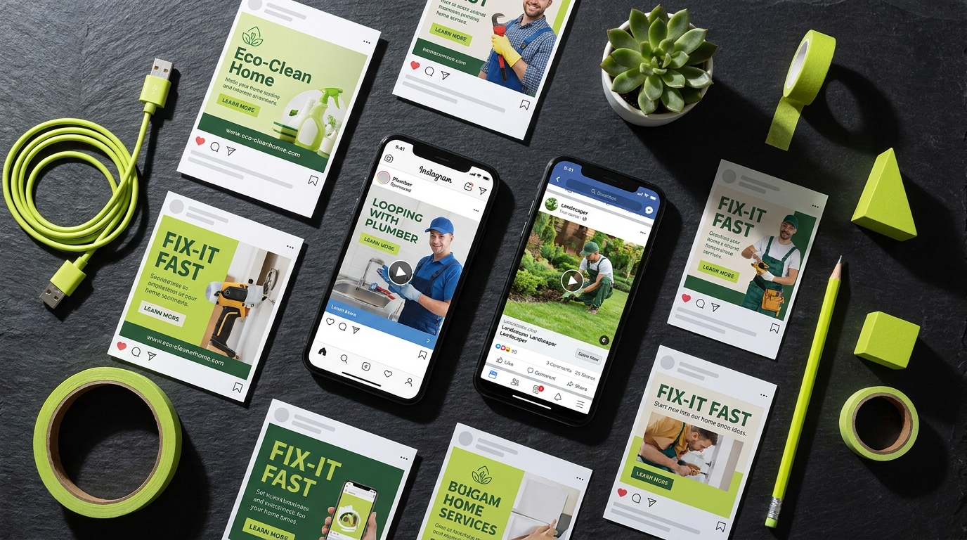 Social media ad mockups