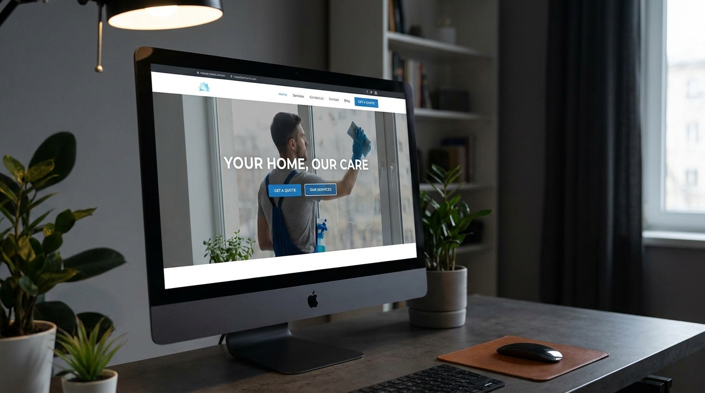 Professional website on monitor