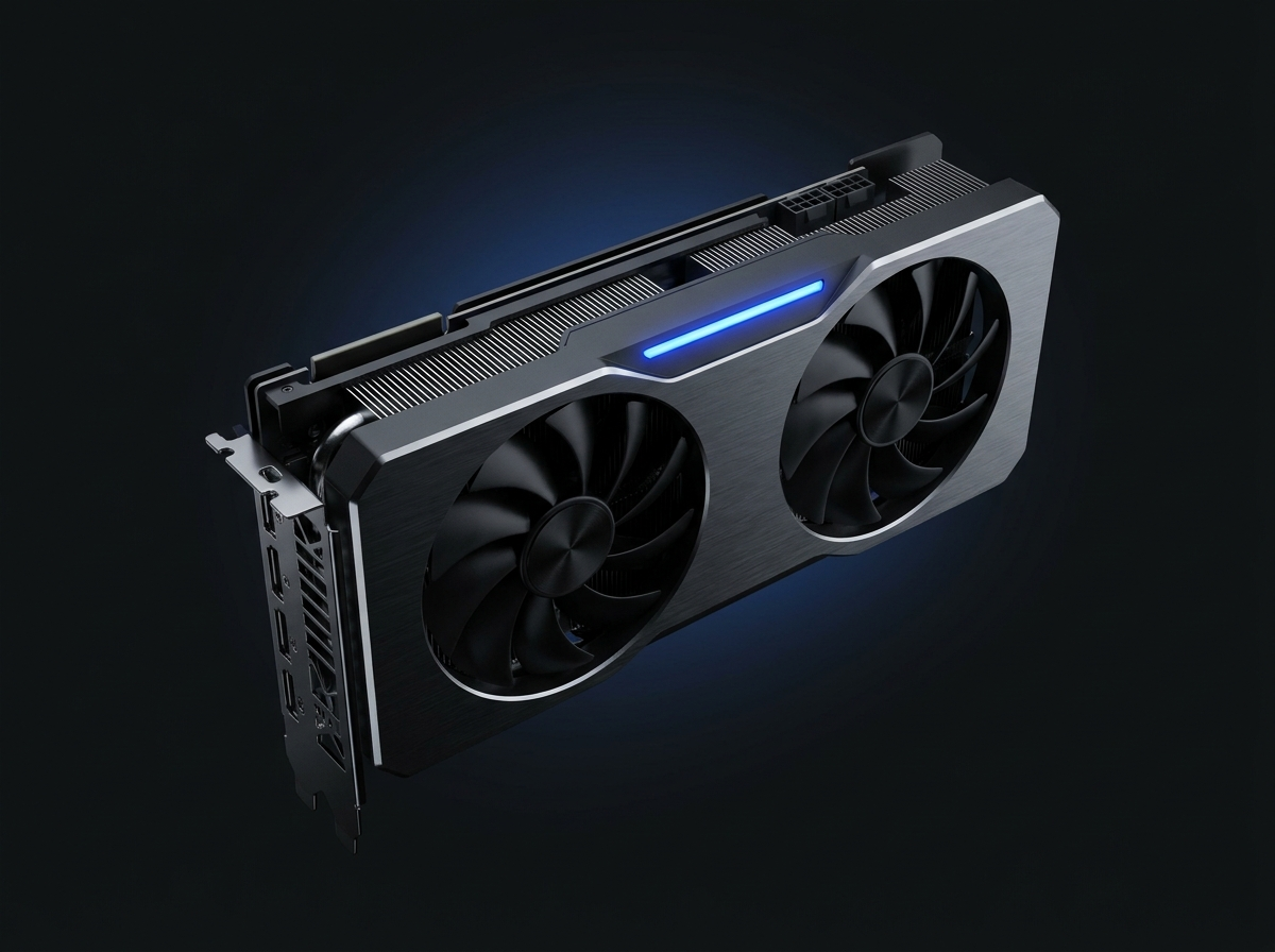 Carte graphique gaming, accent bleu electrique