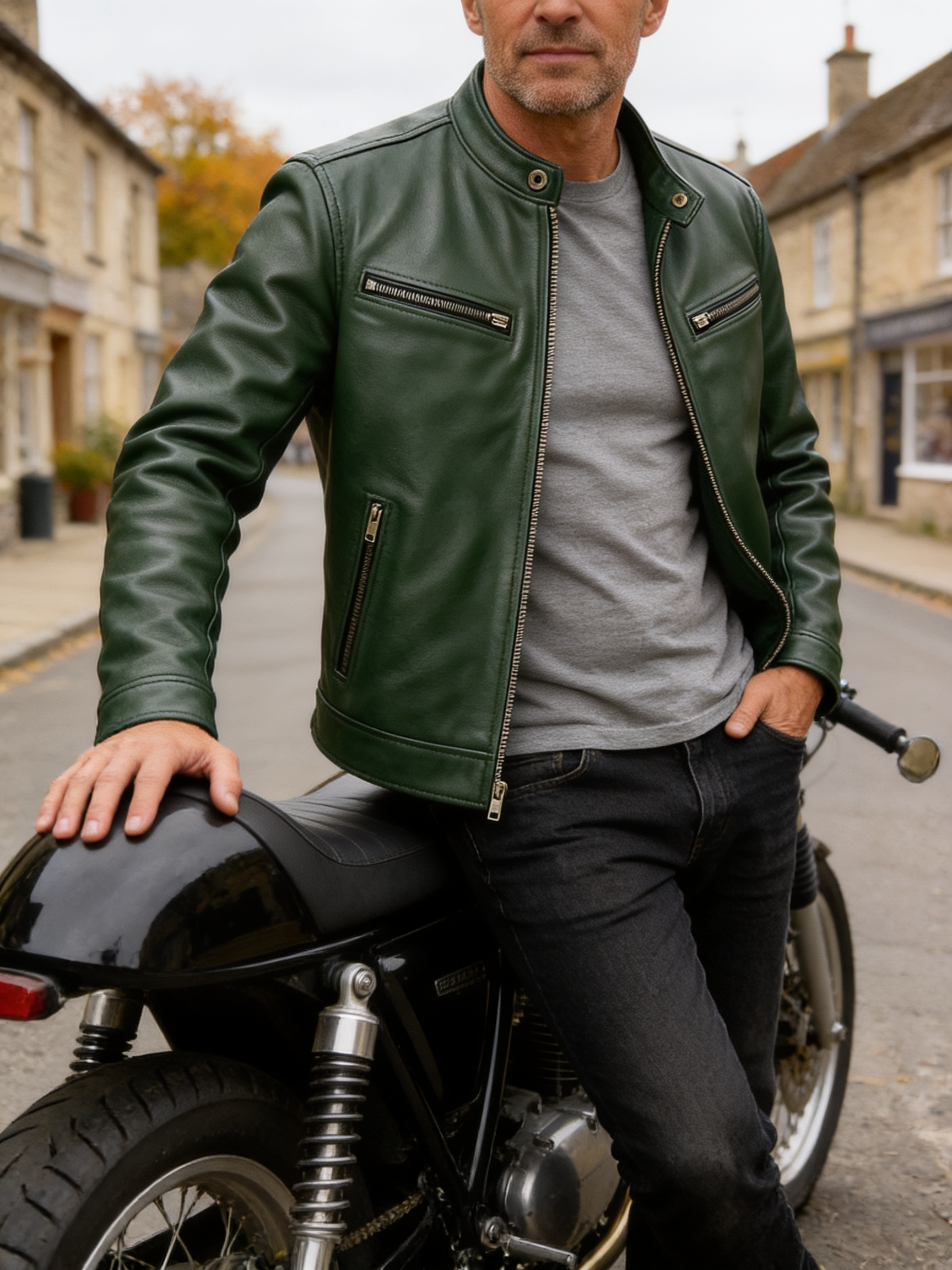 Milo Vintage Leather Jacket lifestyle photo
