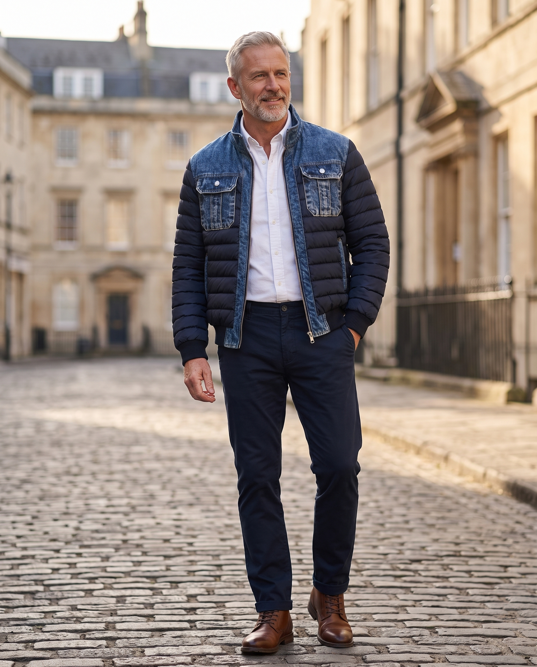 David Classic Denim Jacket worn outdoors