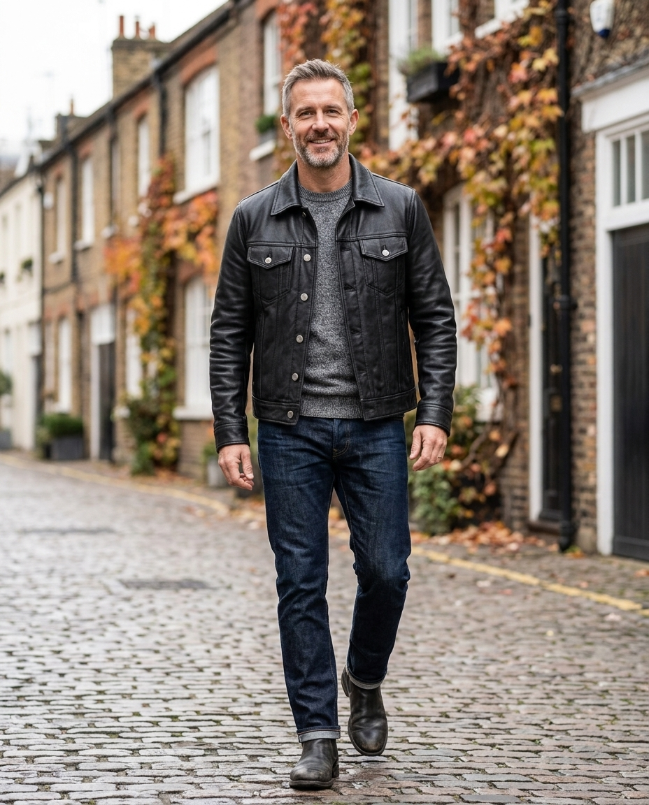 Mikey Leather Jacket lifestyle photo