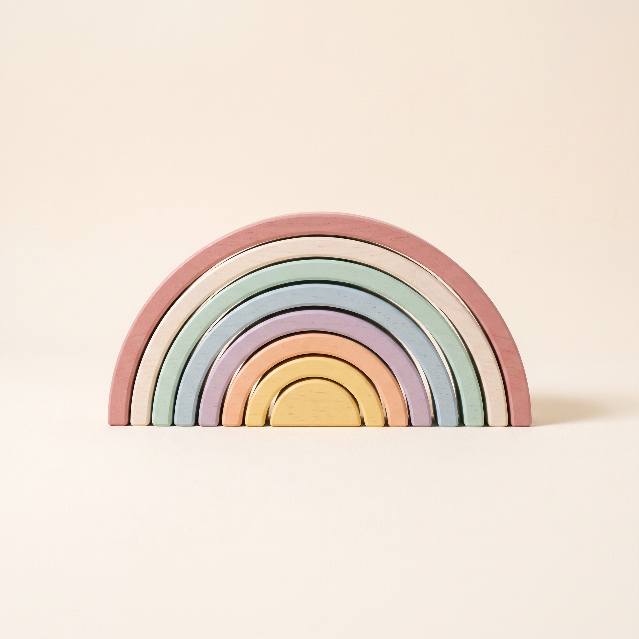 Wooden rainbow stacking toy