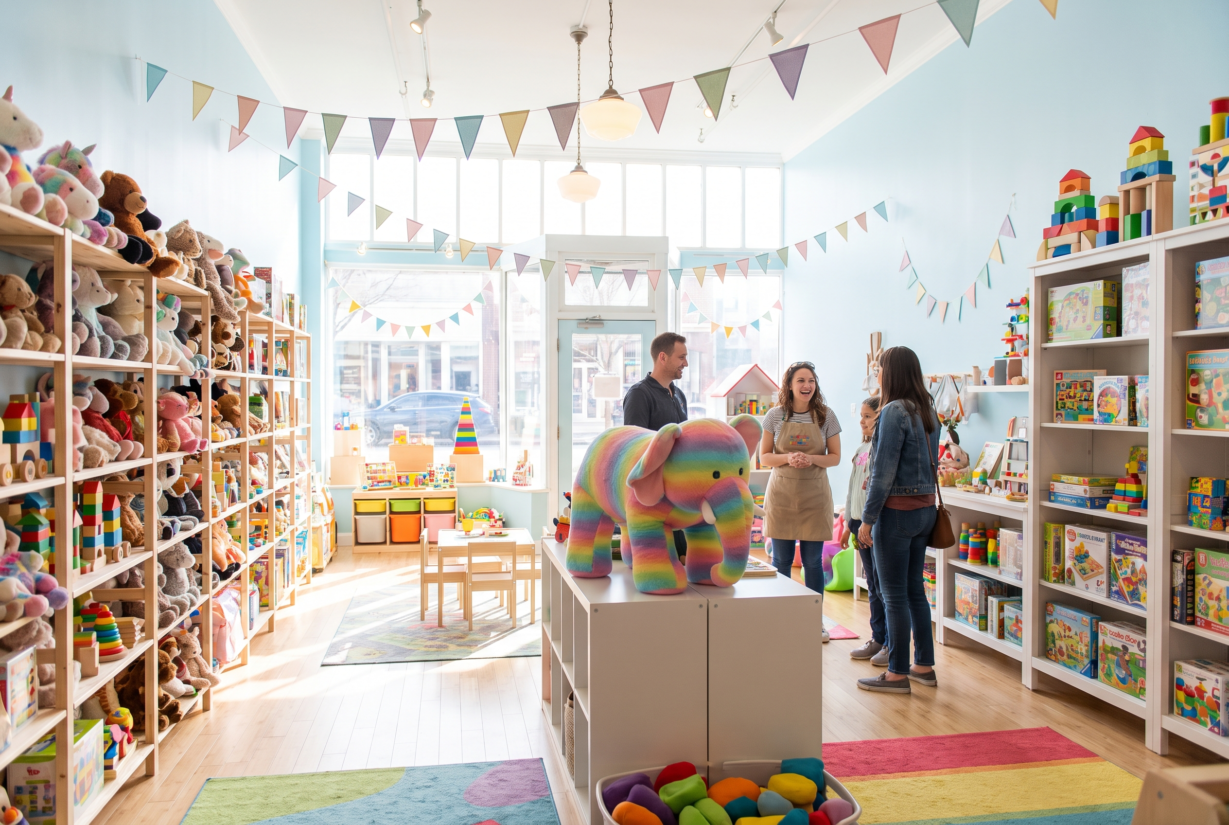 Inside the colourful toy shop